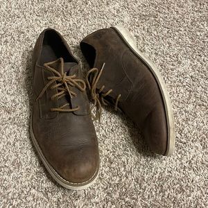 Men’s Timberland brown leather dress shoes, size 9.5, used